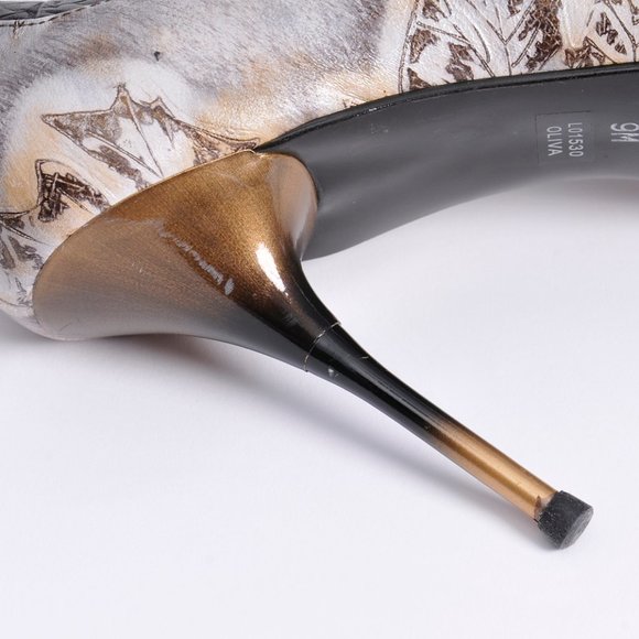 Luichiny 4" heels brown/beige 9M , Buckles Across Toes - Picture 9 of 10